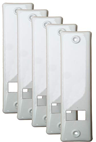 5er SET Gurtwicklerblende mit Gurtausbau Lochabstand 160mm Blende für Gurt, Abdeckplatte Farbe Weiß, ALU