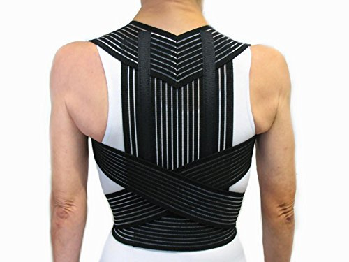 RADDRIZZASCHIENA STECCATO -Nero, XL (98-108 cm.)- Supporto Raddrizzaspalle, Fascia Postura, Tutore per la Schiena, Correttore Posturale, Sostegno Cervicale Addominale Lombare - UNISEX Uomo Donna
