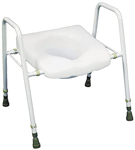 Aidapt Height and Width Adjustable Bariatric Free Standing Raised Over Toilet Seat with Arm Supports, Wipe Clean and Slip Resistant Feet Already Assembled Aid