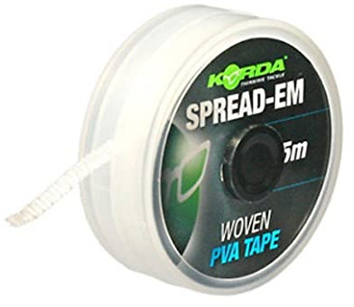Korda Spread 'EM Woven PVA Tape - 5m PVA-Band, Angelzubehör zum Karpfenangeln, Karpfenzubehör