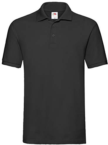 Fruit of the Loom Men's Polo Polo Shirt Black Black Medium