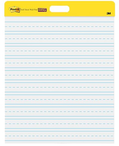 Post-it Easel Pad, 20 x 23 in, White Lined, 2 Pads, With Command Strips