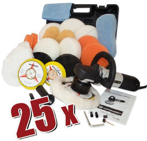Duke-Handel Poliermaschine für Auto Exzenter 710 Watt mit 8 mm Hub und 6 m Kabel inkl. Koffer (Set 2)
