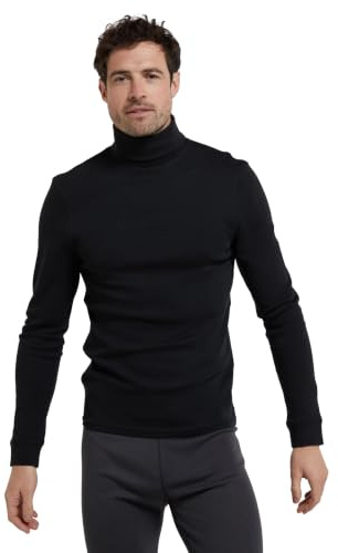 Mountain Warehouse Meribel Mens Thermal Baselayer Top | Lightweight & Breathable 100% Combed Cotton Sweater with Roll Neck, Quick Dry, Warm & Cosy, Ideal for Winter Layering & Cold