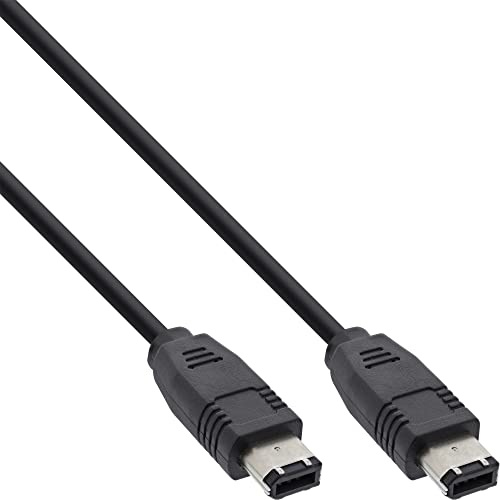 InLine 34055 FireWire-kabel, IEEE1394 6polkontakt/kontakt, svart, 0,5 m
