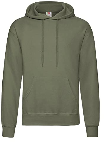 Fruit of the Loom Men's Hooded Pullover Sweatshirt, Classic Olive, Large (Brand Size: 52/54)
