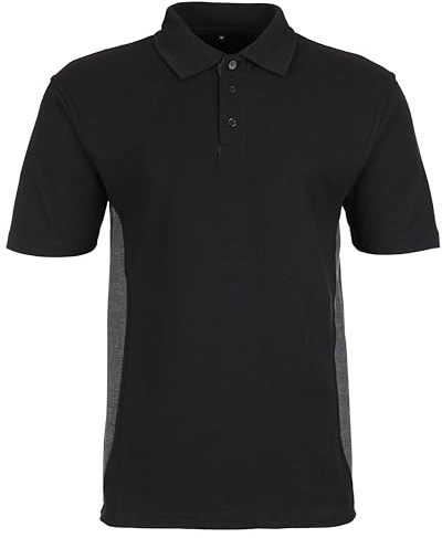 TuffStuff Mens 134 TS Short Sleeve Polo Shirt, Black, S UK