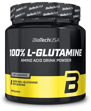 BioTechUSA 100% L-Glutamine | 5.000 mg di aminoacidi puri | Senza sapore | Senza zucchero | Ideale per gli appassionati di fitness e gli atleti agonisti | 240 g | Non aromatizzata