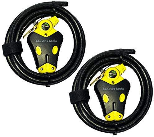 Master Lock - Two 6 ft Python Adjustable Cable Locks Keyed Alike, 8413KACBL-66