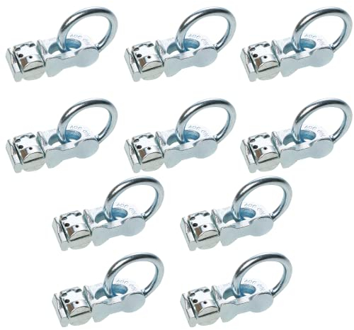 LOADCARE Airlineschiene Fitting Zurrösen Anhänger Airlineschienen Zubehör Verzurröse Fahrzeugeinrichtung Zubehör Doppelfitting 400 daN mit Ring Endbeschlag Silber (10.=