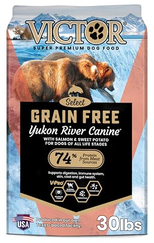 VICTOR Super Premium Dog Food – Grain Free Yukon River Canine – Supports Immune & Digestive Health for Dogs of All Life Stages – High Protein Dry Dog Food for All Normally Active Dogs, 30 lb