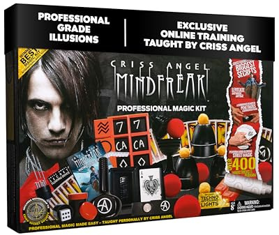Criss Angel MINDFREAK Professional Magic Kit – 400+ Magic Tricks – Easy-to-Learn Tricks for Kids, Teens & Adults, Intermediate Kit
