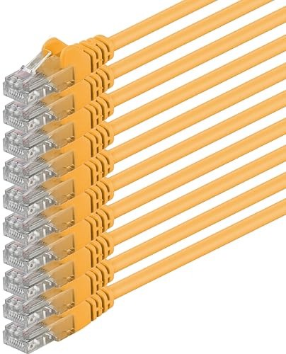 1aTTack.de 10x 10m Câble Réseau Cat6 Cat 6 - RJ45 Ethernet LAN DSL Routeur Modem - Jaune