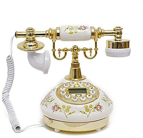 Designo Ny kopia antik telefon, vintage retro fast hus hem telefon handenhet, sladd maskin gyllene mode 60-tal klassisk urtavla set BT antik