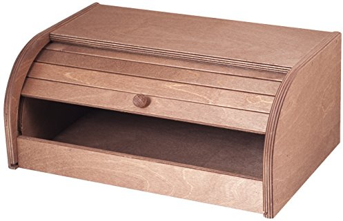 Ho-Me In Rombo Bread Bin med rullslutare fram, mörkt trä 9652