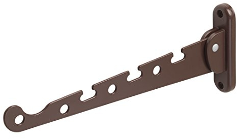 Metafranc Kleiderlüfter braun - 290 x 30 mm - 20 kg Tragkraft - Stabiles Material - Platzsparende Klappfunktion / Kleiderstange / Wandhaken / Klapphaken / Aufhängevorrichtung / 250027