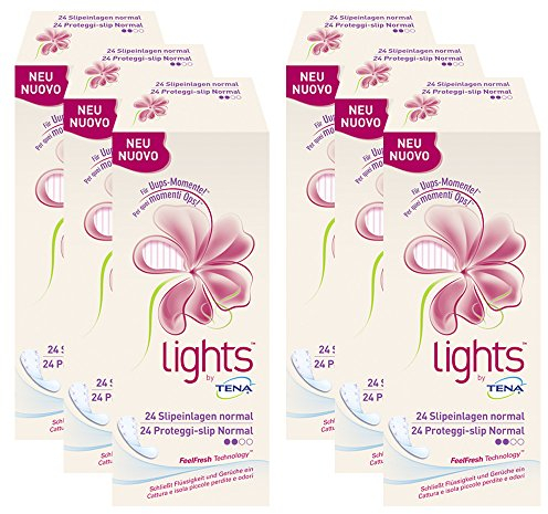 Tena Lights, Slipeinlagen für normale und sensible Blasen, normal, 6er Pack (6 x 24 Stück)
