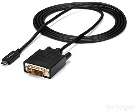 StarTech.com Câble adaptateur USB-C vers DVI-D de 2 m - Câble USB Type-C vers DVI - M/M - 1920 x 1200 (CDP2DVIMM2MB)