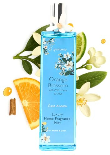 Di Palomo Orange Blossom Luxury Home Fragrance Mist 100ml. Air Fresheners for Home & Fabric Spray. Enjoy Fragrance in Every Room Spray. Air Freshener Room Spray for Home. Glass Bottle for Home Decor.