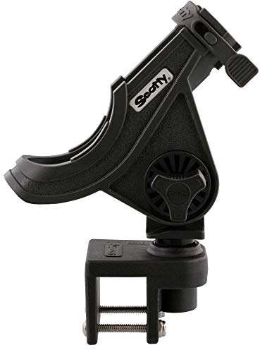 Scotty #284-BK Baitcaster/Spinning Rod Holder w/ #243 Square Rail Mount , Black