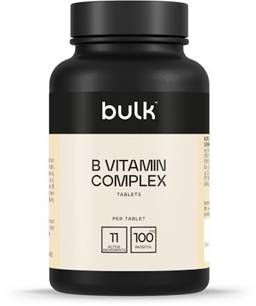 Bulk Vitamina B comprimidos, Con Biotina, Inositol, PABA, Colina, 60 Tabletas, 60 Dosis