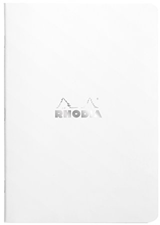 RHODIA 119187C - White Piqué Notebook - A5 - Lined - 96 pages - White Clairefontaine paper 80 g/m - Soft, resistant and waterproof coated card cover - Classic