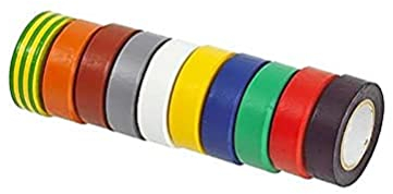 KS Tools 141.6010 - Pack de 8 piezas con cinta aislante de PVC, clasificado por colores