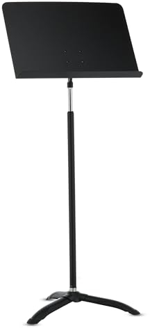 BSX Orchesterpult (Höhe 105 - 160 cm, Pultplatte aus Metall 50,5 x 32,5 cm) schwarz