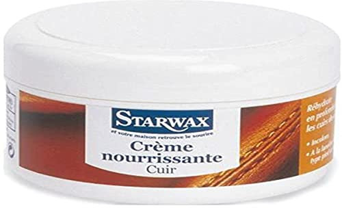 STARWAX - Crème nourrissante cuir - Entretien et Préserve Souplesse et Brillance - A La Lanoline et Huile de Pied de Bœuf - Incolore - Pénètre en Profondeur - Fabriquée en France - 150ml