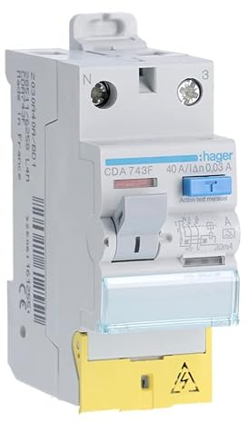 Interrupteur différentiel 40A bipolaire Type A- à vis - CDA743F - Hager