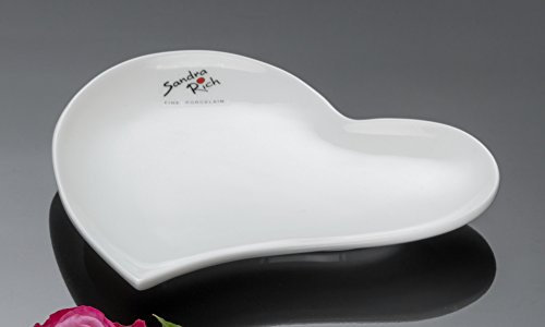 Sandra Rich Ciotola rotonda in porcellana a forma di cuore, Porcellana, bianco, Höhe: 2 cm Durchmesser: 16,5 cm