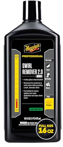 Meguiar’s Professional Swirl Remover 2.0, Polishing Compound, Car Scratch and Swirl Remover that Restores Shine and Gloss, Use On Exterior Paint and Clear Coat By Hand Or Machine - 16 Oz Bottle