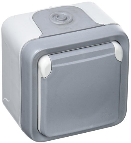 Legrand 069731 Prise Étanche 2P+T avec Éclips de Protection, Plexo Complet Saillie, 16A, Gris