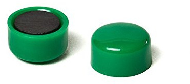 50 x Magnet Pin, 11x7 mm, Farbe: Grün, Haftmagnet für Pinnwand oder Whiteboard