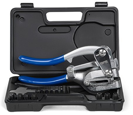 Capri Tools CP21050 21050 Metal Hole Punch Set With Puncher 16 Piece, Black
