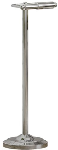 Bath Vida Floor Standing Toilet Roll Holder, Metal, Chrome