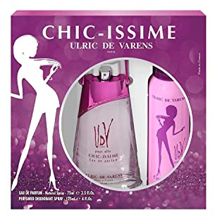 ULRIC DE VARENS - Coffret Parfum Femme Chic-Issime - Eau de Parfum 75 ml + Déodorant Spray 125 ml - Floral Blanc - Made in France