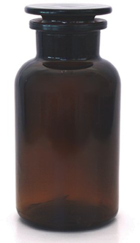 1 x Apothekerflasche 500 ml - Farbe: Braun - inkl. Glasstopfen