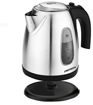 Pritech - Hervidor de agua compacto y ultra silencioso. Con 2200W de potencia y sistema de protección contra la ebullición en seco, diseño exclusivo (1.7 Litros). KA-076