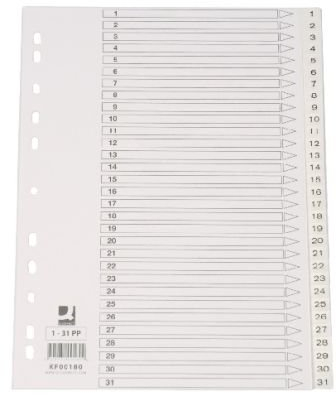 Zahlenregister 1 31, PP A4, 31 Blatt weiß