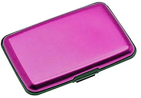Rohans Aluminium Credit Card Holder Wallet CASE Purse Metal Business Card Protector UK (Pink)