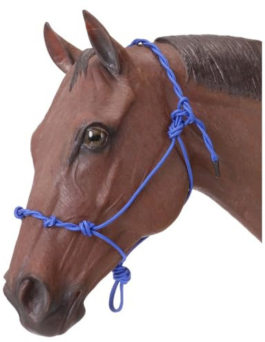 Tough1 Knotted Rope Halter with Twisted Crown - Royal Blue
