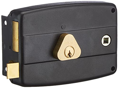 BRICARD 1842 Kastenschloss, horizontale, 2 Eingänge Zylinder 5 Haltestifte links, schwarz