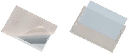 Durable Pocketfix Selbstklebende Taschen mit Einsteckschildern Einschub oben 57 x 90 mm 10 Packungen à 10 Stück