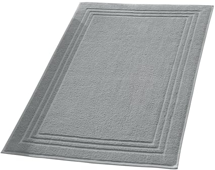 Erwin Müller Badteppich, Badematte, Duschvorleger Heidelberg 100% Baumwolle hellgrau Größe 50x80 cm - sehr weich, schnell trocknend, strapazierstark