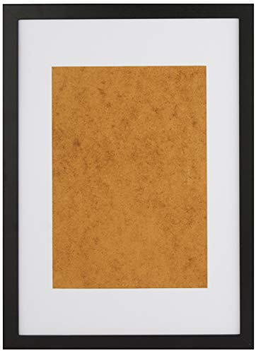 Frame Company Allington Black A3 Frame with White Mount for A4 | Fits a A4 image with mount or a A3 image without mount, Frame size A3, Overall approx 18.1x13.3, Real Glass Front