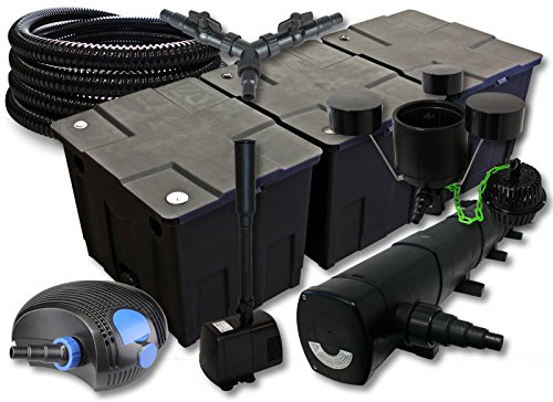 SunSun Kit Filtro estanque 90000l 72W clarificador 100W bomba 25m manguera skimmer fuente jardin