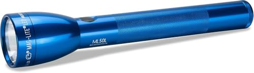 MagLite ML50L 3-Cell C LED Flashlight, Adjustable Beam, High & Low Modes, Water-Resistant - Blue