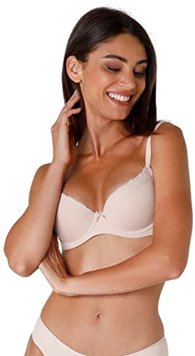 Lovable Sensual Touch Balconette BH med bygel och lätt vadderade kupor för kvinnor, Beige (Skin 038), 75D