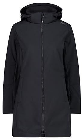 CMP - Parka da Donna con Cappuccio e Zip, Nero, XL